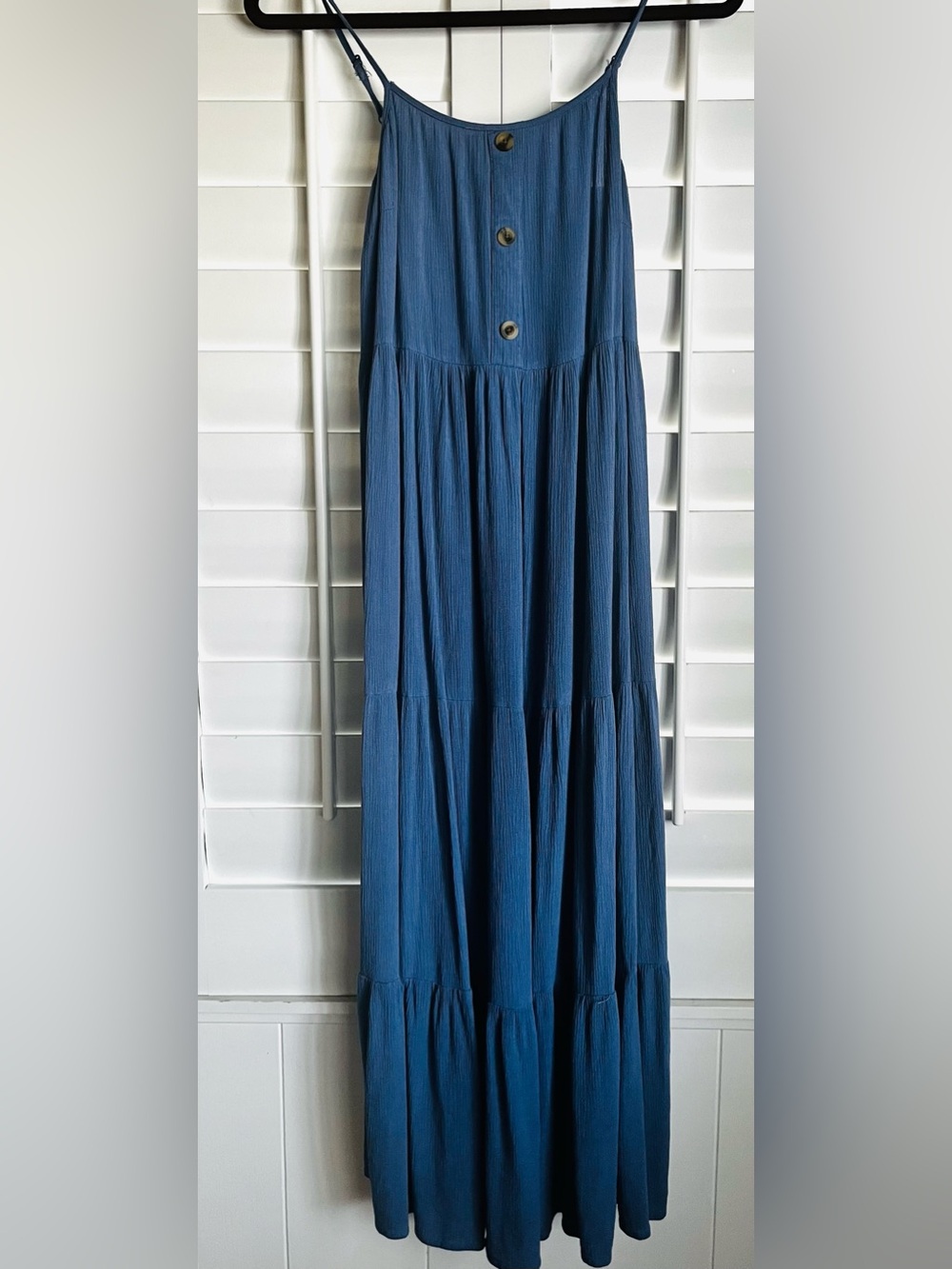 Blue Tiered Maxi Dress S